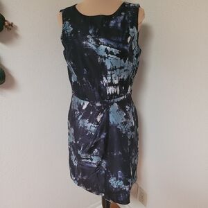 Femme Sandra Angelozzi Black and Blue silk Dress